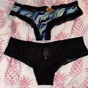 Black and Multicolor Lace Women's Panties